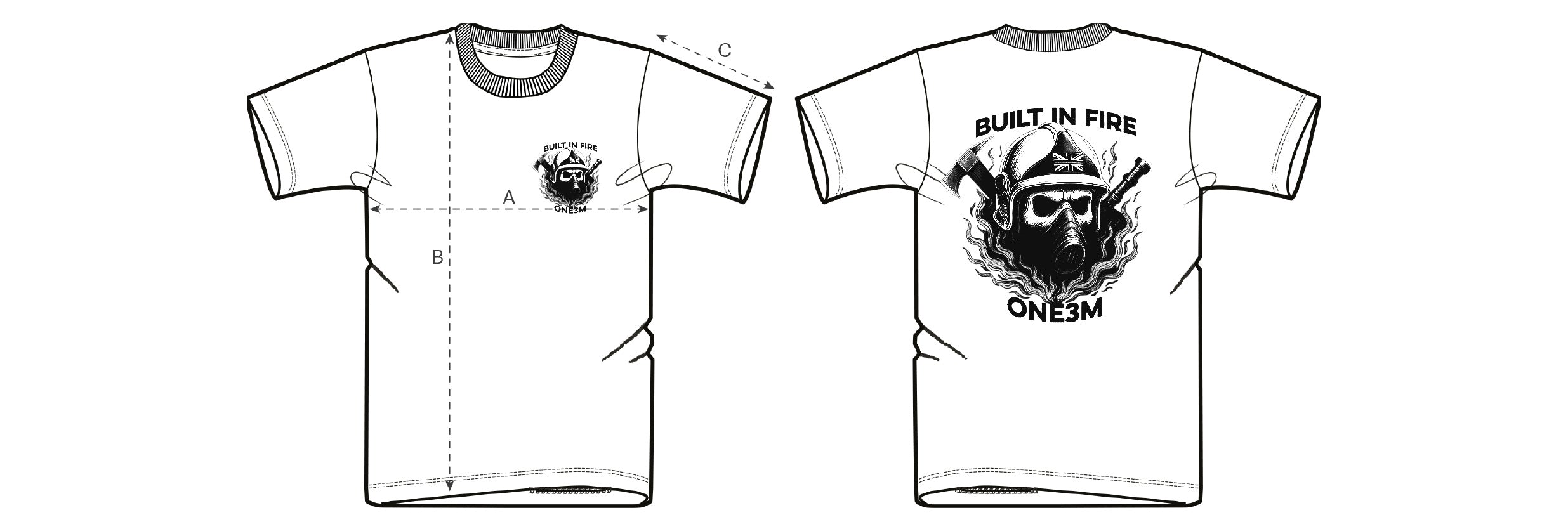 Built In Fire Tee White – ONE3M